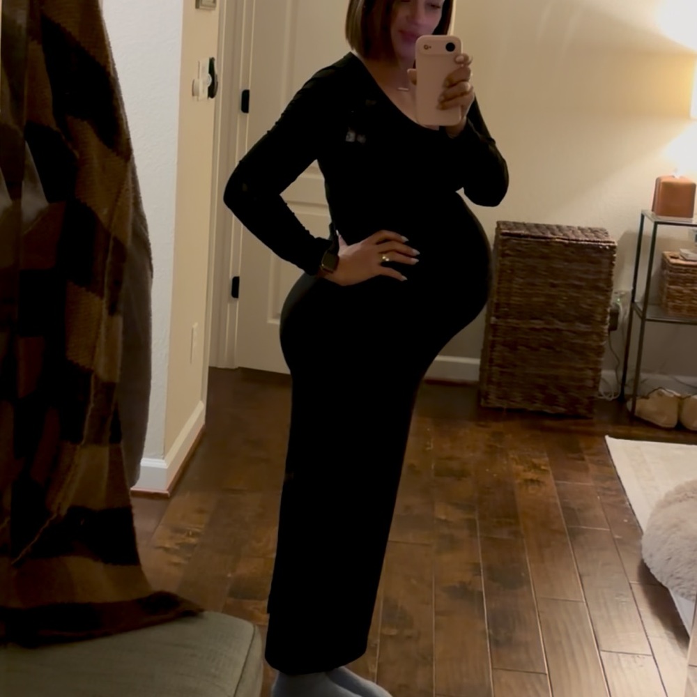 Black Maternity Maxi Dress